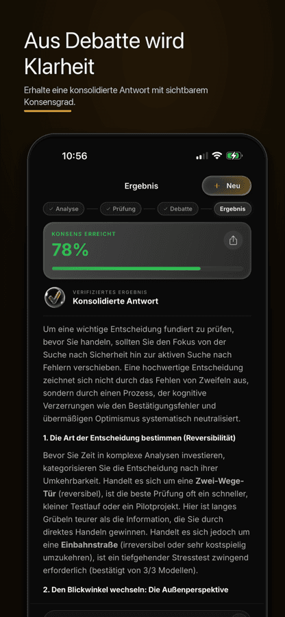 Proofex im App Store: konsolidierte Antwort mit Konsensgrad